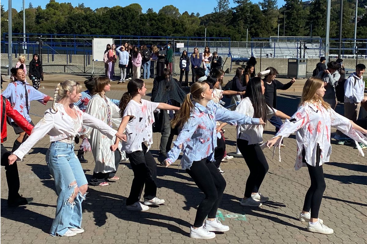 The Beginner and Intermediate Dance classes captivate the crowd as they perform Michael Jacksons Thriller in their chilling costumes. The classes were taught the original choreography used in the music video.