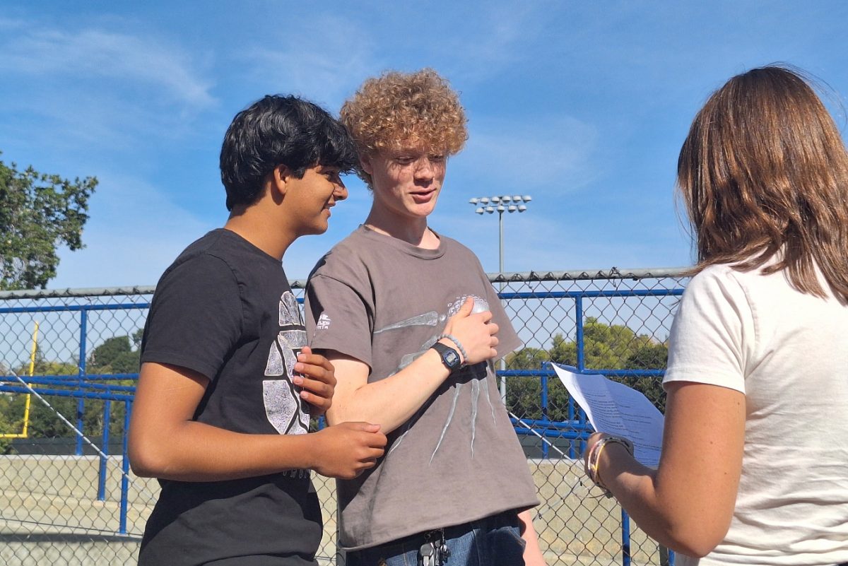 Carlmont students participate in Mission Marine clubs trivia toss event. Student clubs like Mission Marine work in collaboration with ASB to host events to promote their clubs.