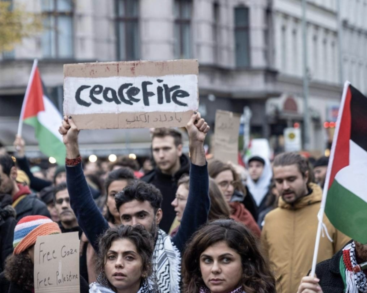 From a pro-Israeli rally in Oslo, Norway, by the organization “Med Israel For Fred”.