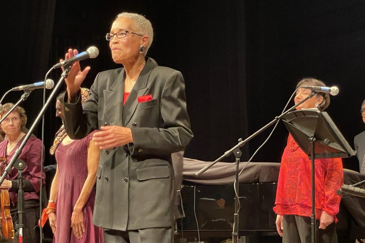 From left to right, Valerie Capers, John Robinson, Tod Dickow, and John Worley bow after performing an arrangement of “Sister Sadie” by Horace Silver. “Horace Silver was one of my influences when I was growing up,” Worley said. 