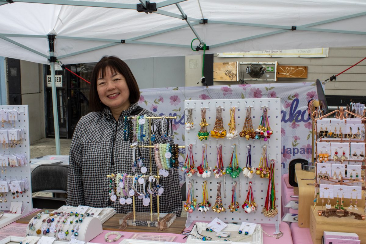 Designs by Masako was one of the many booths at the Cherry Blossom Festival selling jewelry and other trinkets. The festival was a great way for many small businesses to promote and sell their goods.