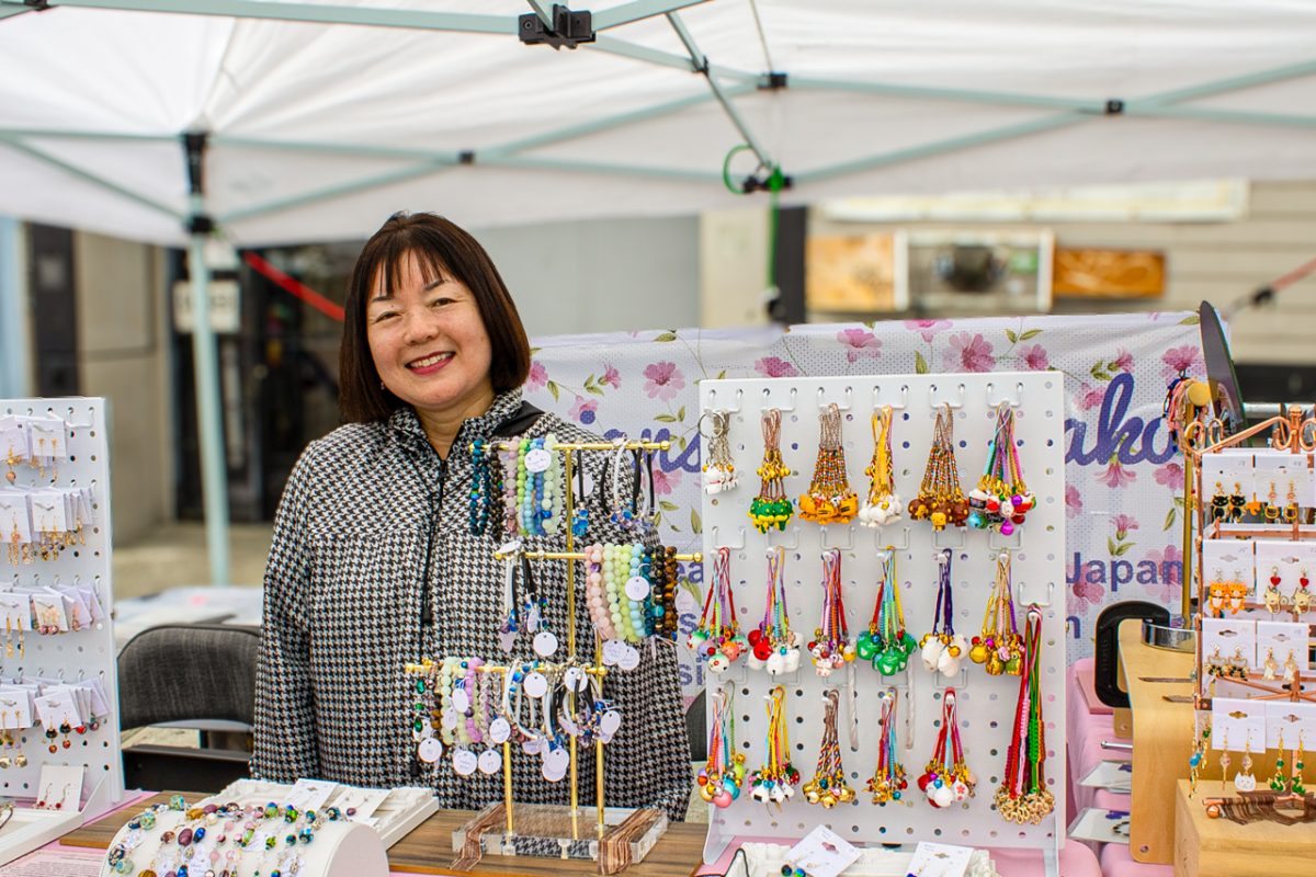 Designs by Masako was one of the many booths at the Cherry Blossom Festival selling jewelry and other trinkets. The festival was a great way for many small businesses to promote and sell their goods.