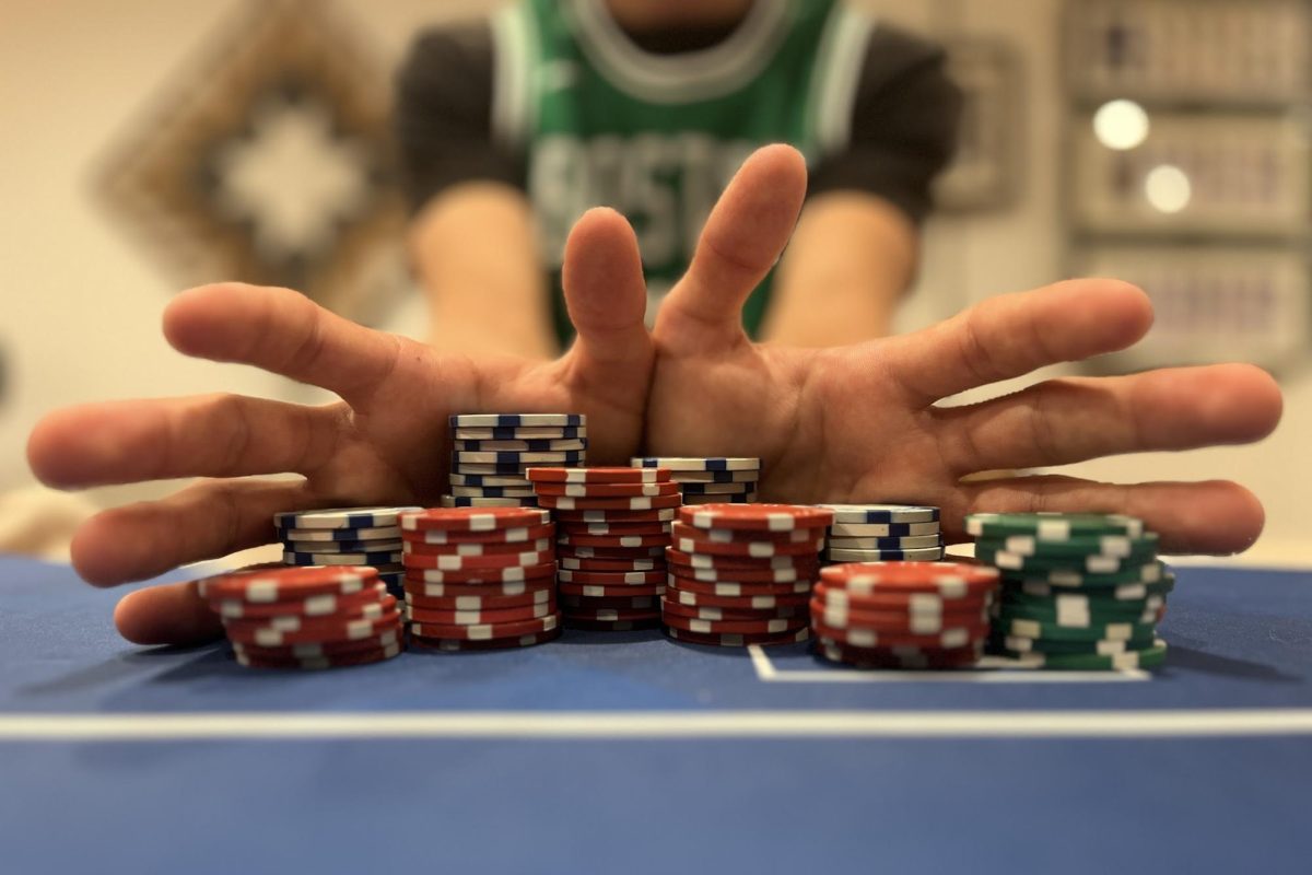 Jonas Sijbrant, a Carlmont junior, goes all in during a home poker game. 