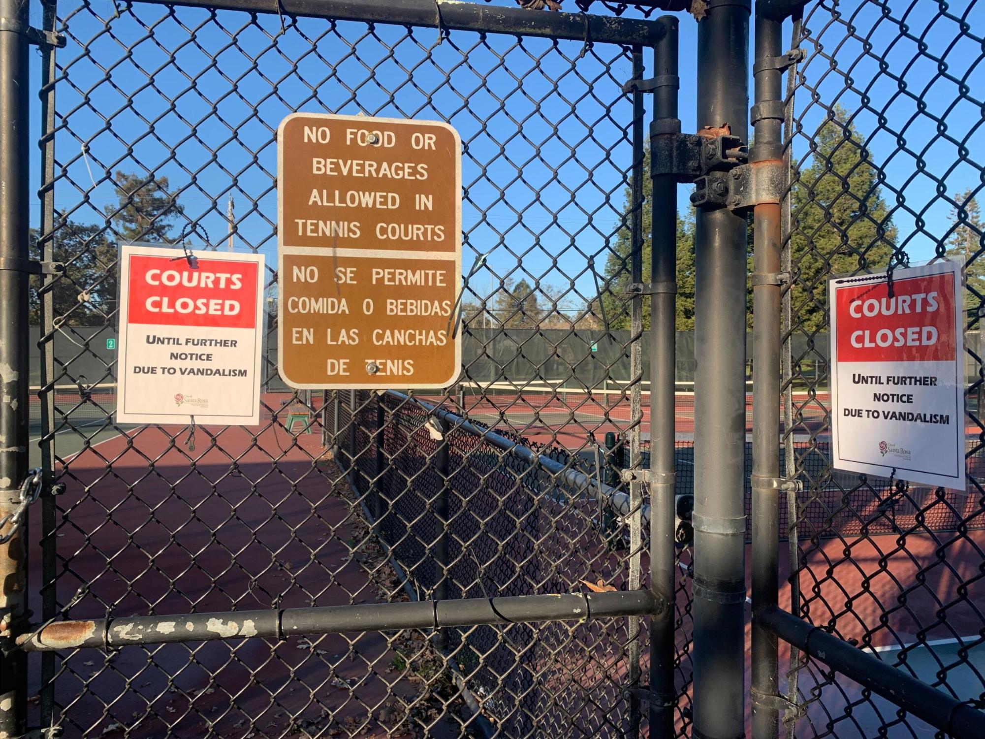 Vandalized pickleball courts: Santa Rosa, CA (2021)