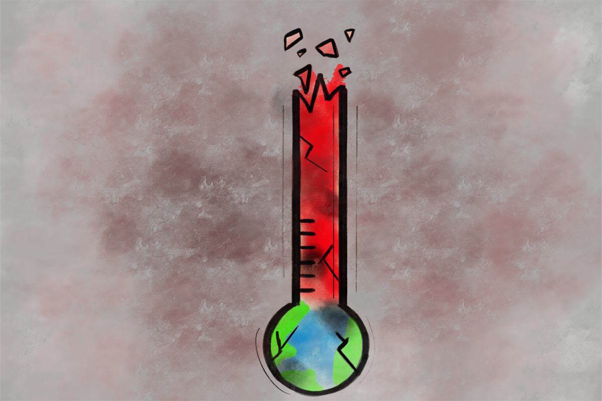 A mercury thermometer cracks as temperatures break previous records. "We are going to start to be able to see more extreme weather events on such an unprecedented scale," said Aran O'Sullivan, a college student majoring in environmental science.