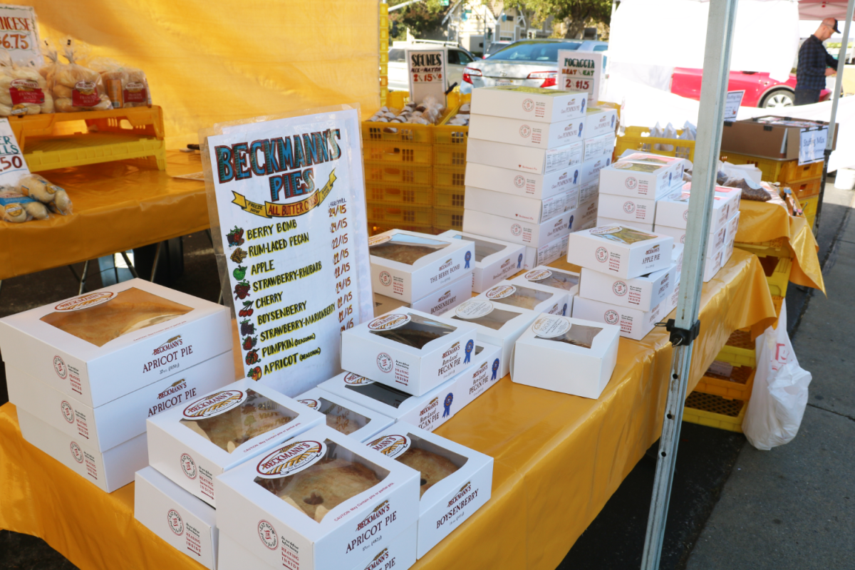 Beckmann's Bakery sells a variety of pies as the Thanksgiving season approaches. "The most popular seasonal items right now are our pumpkin, pecan, and apple pies, getting ready for Thanksgiving," said Connie Ayala, the Beckmann’s Bakery stand vendor.