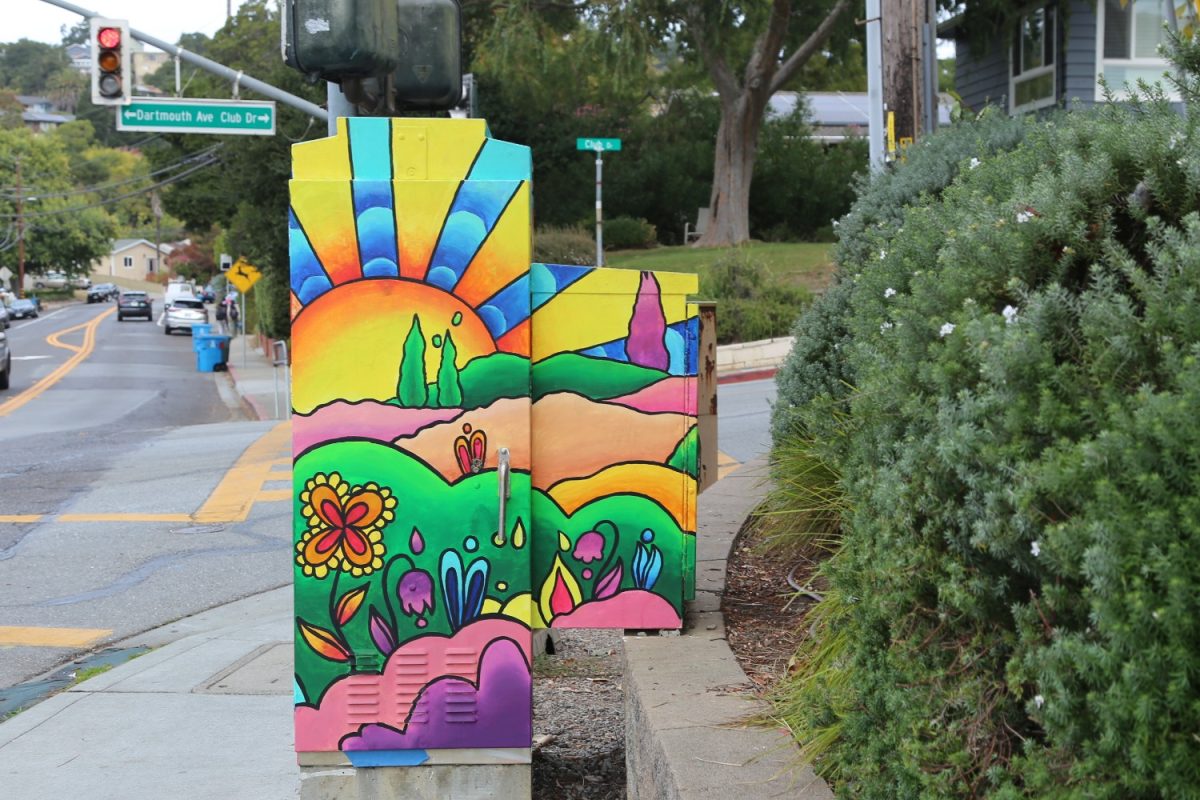 The mural sits at an intersection two blocks away from Carlmont High School.