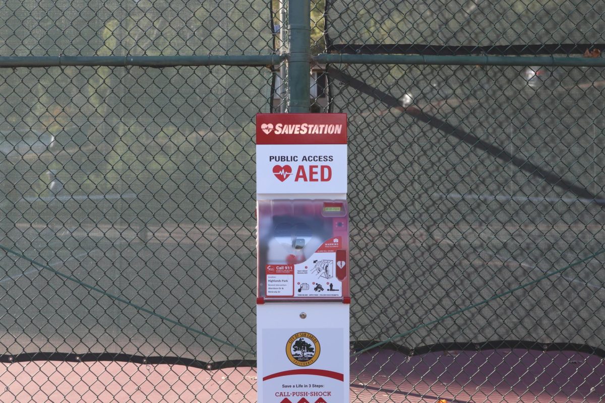 An AED machine is located at Highlands Park. "The machines were a good investment to make in keeping San Carlos more safe," said San Carlos Mayor John Dugan.