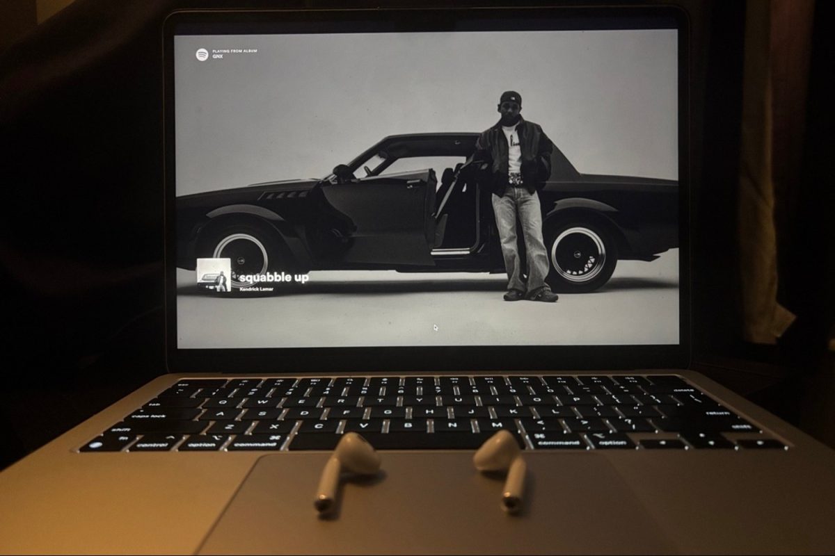 A computer plays Kendrick Lamar's newest album "GNX." Despite the change in sound, "GNX" is one of Lamar's most popular projects to date.