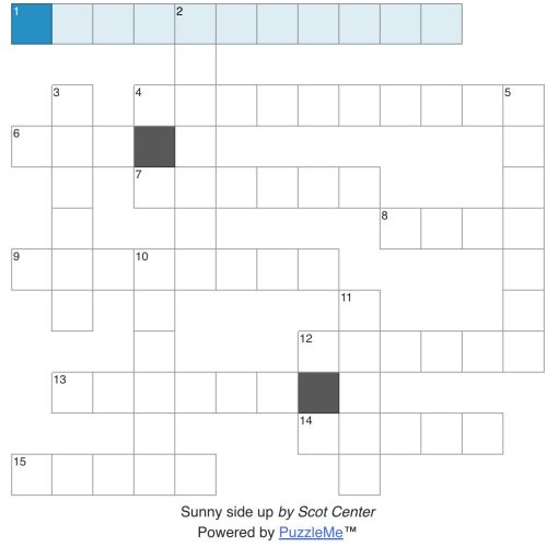 Crossword: Sunny side up