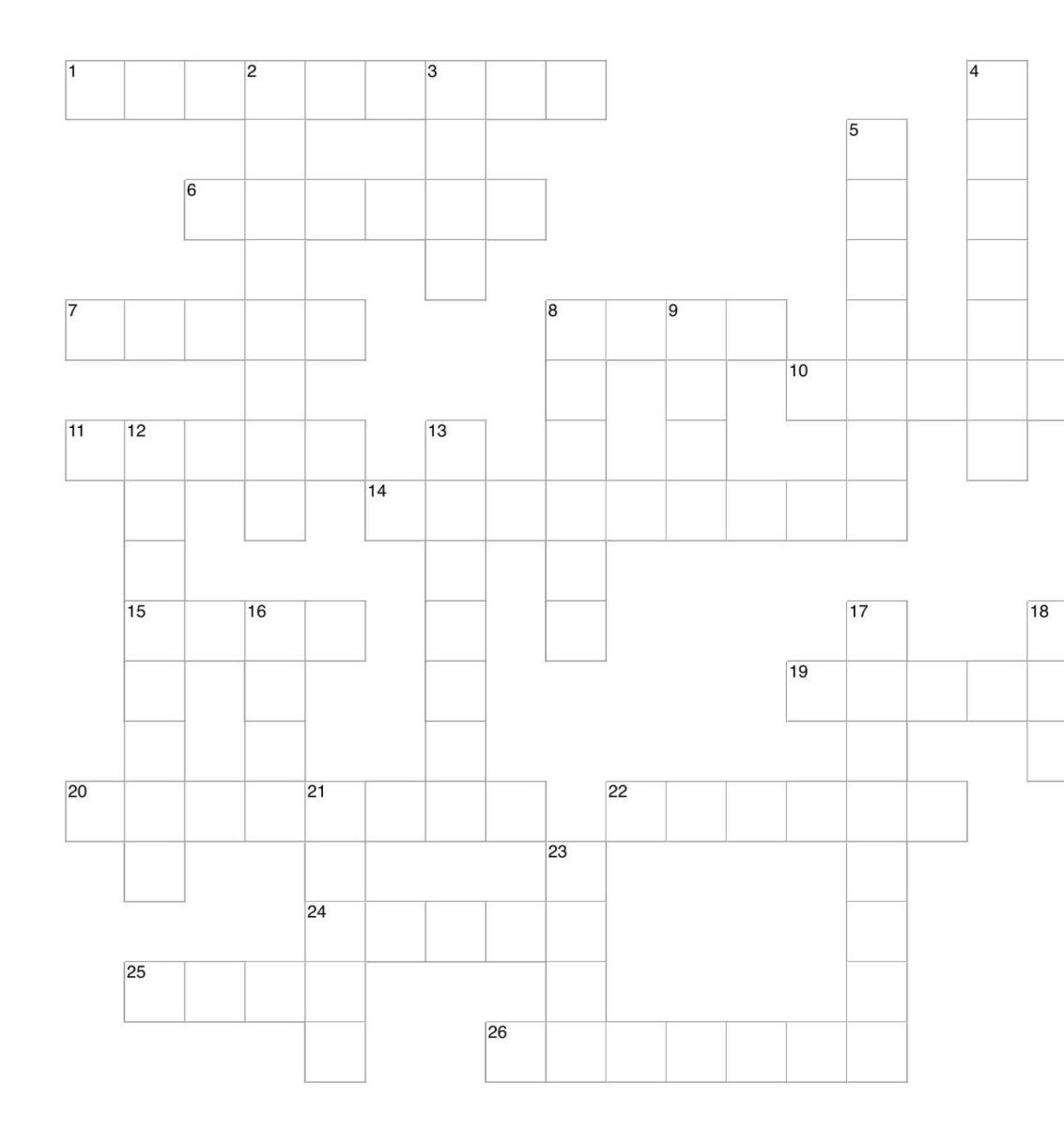 Crossword: Yoga Wellness