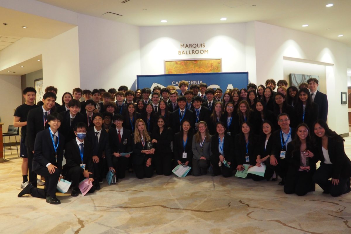 Carlmont’s Distributive Education Clubs of America (DECA) members take a group photo at the California State Career Development Conference. Out of the 90 students who participated, 32 will be going to the international competition.  “Because of DECA, I’m considering minoring in some kind of business major and it's also influenced me to apply to a few business leadership programs for the summer," said Chloe Zhao, a DECA member who placed fourth at states. 