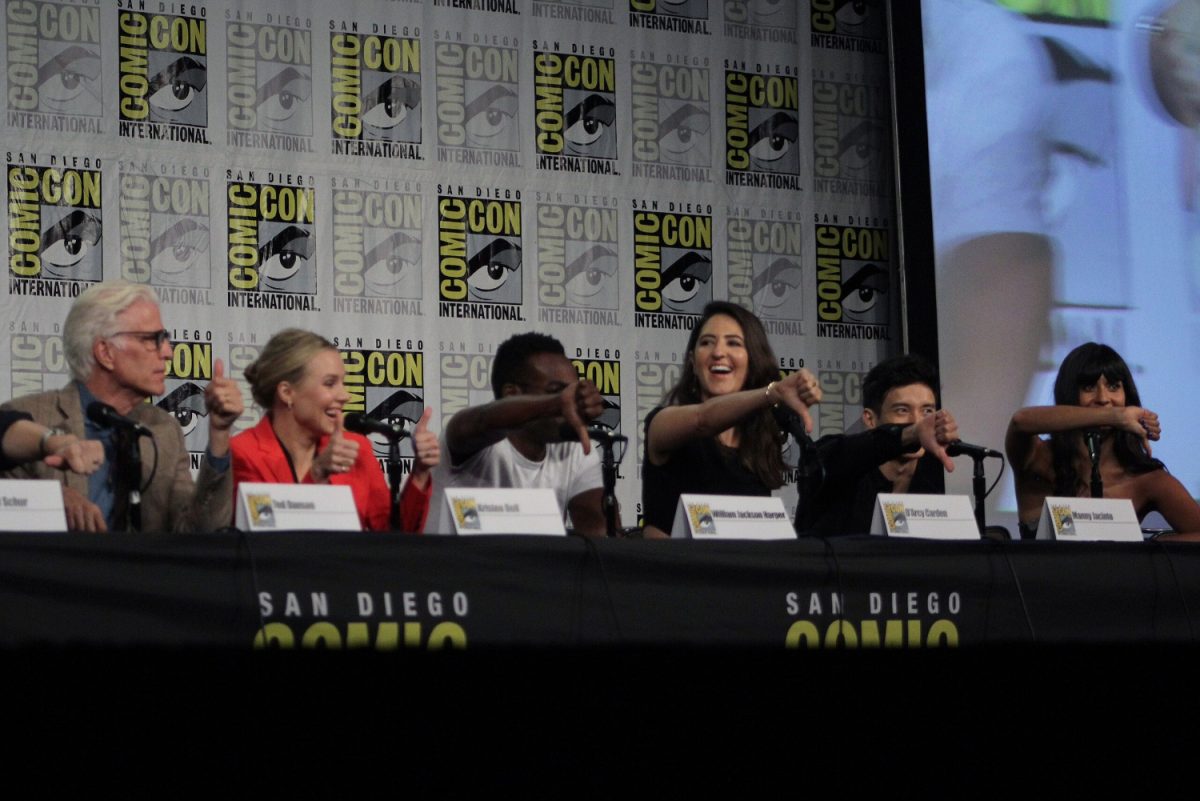  The cast of The Good Place at the 2018 San Diego Comic-Con/ aitchisons/Wikipedia/CC BY 2.0