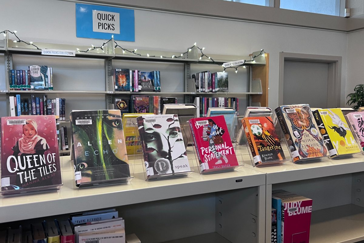 The Quick Picks selection in Carlmont's library features high-interest books connected to popular media like Netflix series and video games, funded by Carlmont Academic Foundation (CAF) enrichment grants. "It's an area focused on independent reading and readers of all abilities," said Alice Laine, Carlmont’s head librarian.