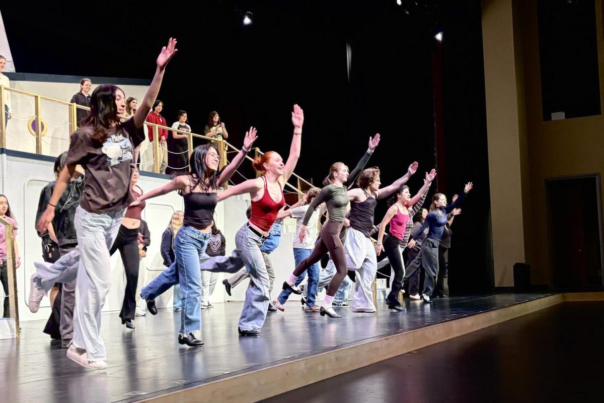 Carlmont students rehearse for the spring musical, "Anything Goes," practicing lines, choreography, and songs in their regular clothes. "Everyone in the cast is really supportive of each other, and it's a really good environment to be in," said Carlmont senior Samantha Roberts.