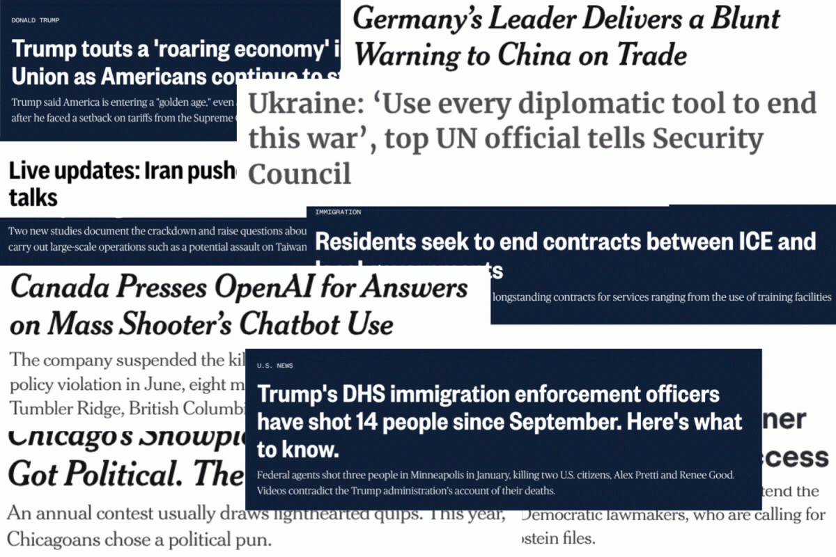 The flashing headlines of current news show the negative topics that are typically covered in the media. Some notable events right now include the death of Cartel head 'El Mencho,' people facing or not facing consequences for their presence in the Epstein Files, and the deadly flooding in Brazil. However, it's important to find positives to balance out this outpouring of negativity.