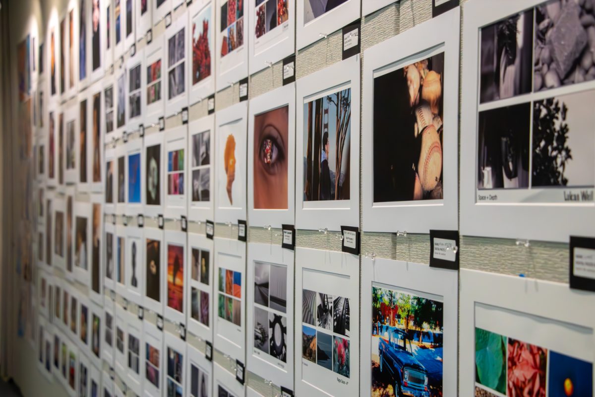 A wall of digital photos covers the back wall of the studio. While physical art was heavily showcased during the exhibit, digital art and photography also made a standout appearance. “People can get lot of different things they can get out of coming to the show,” said art teacher Joseph Espinosa.